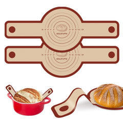 Product photo showing 2 PCS Silicone Bread Sling for Dutch Oven Red