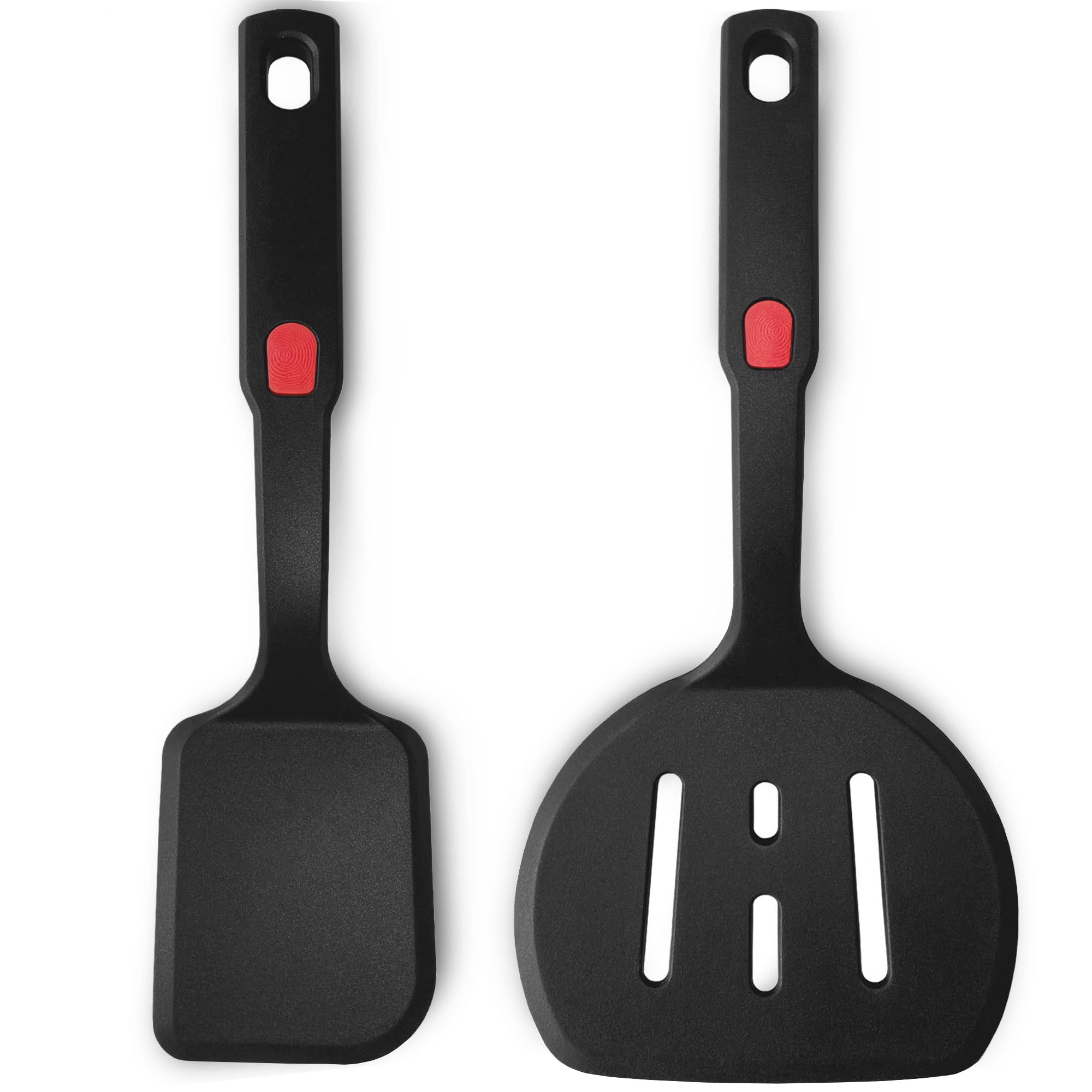 2 piece silicone pancake spatula Turner set with non slip handle