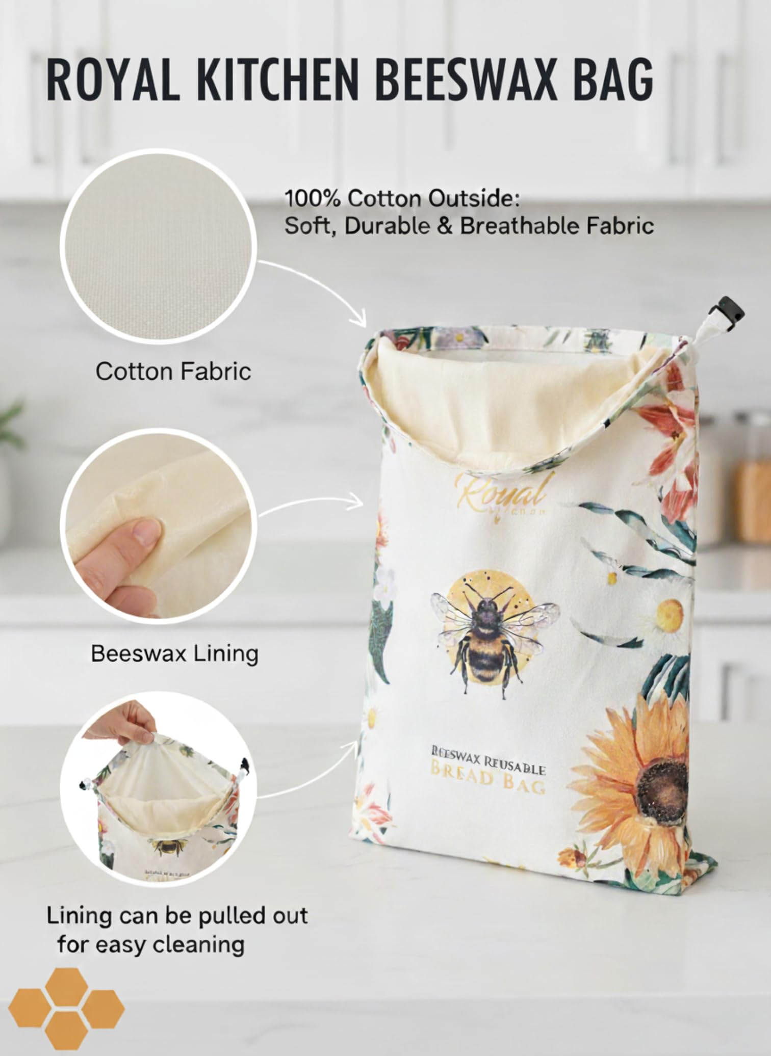 sourdough bread bags organic cotton image