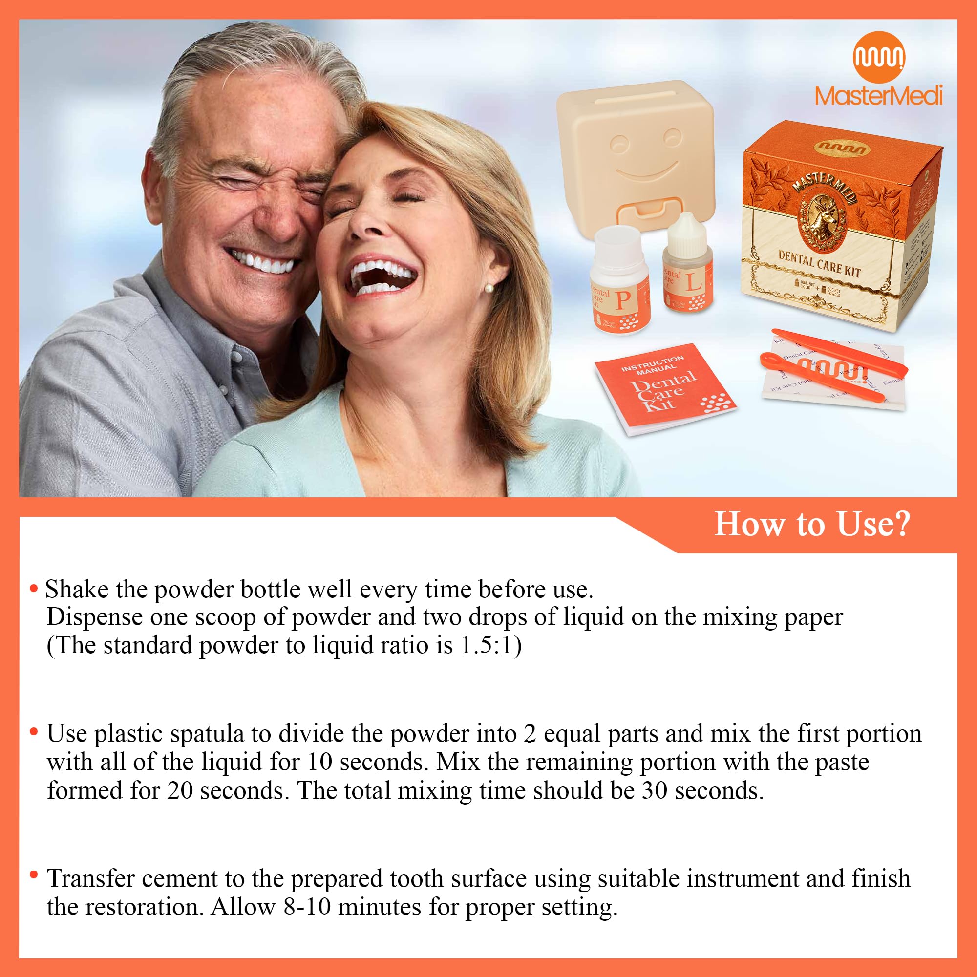 Powder and liquid sachets included in zinc oxide eugenol kit