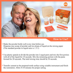 Powder and liquid sachets included in zinc oxide eugenol kit