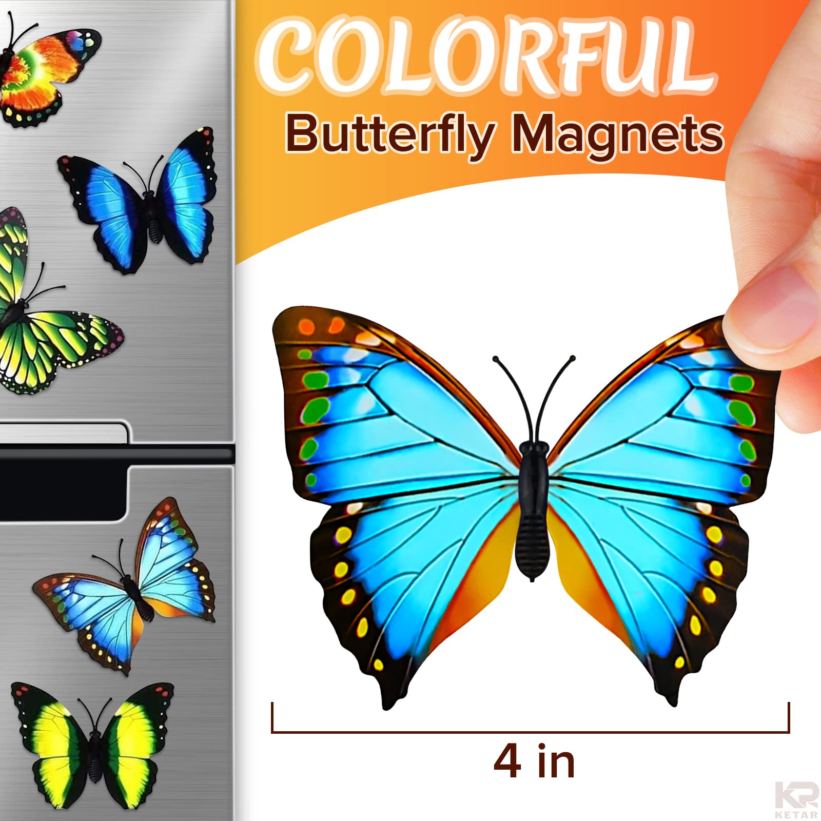 20 pcs butterfly magnets with adhesive backing