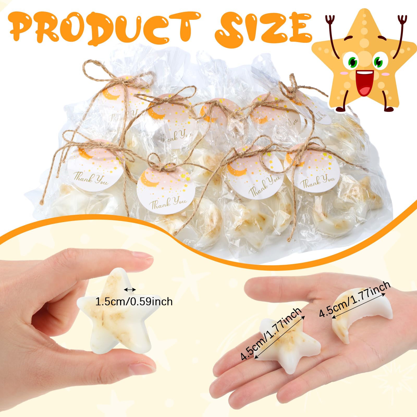 20 count moon star soaps packaged individually