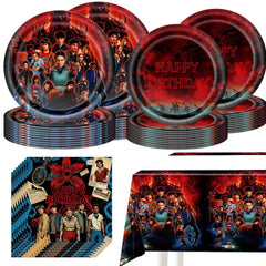 Twenty plates included for Stranger party tableware