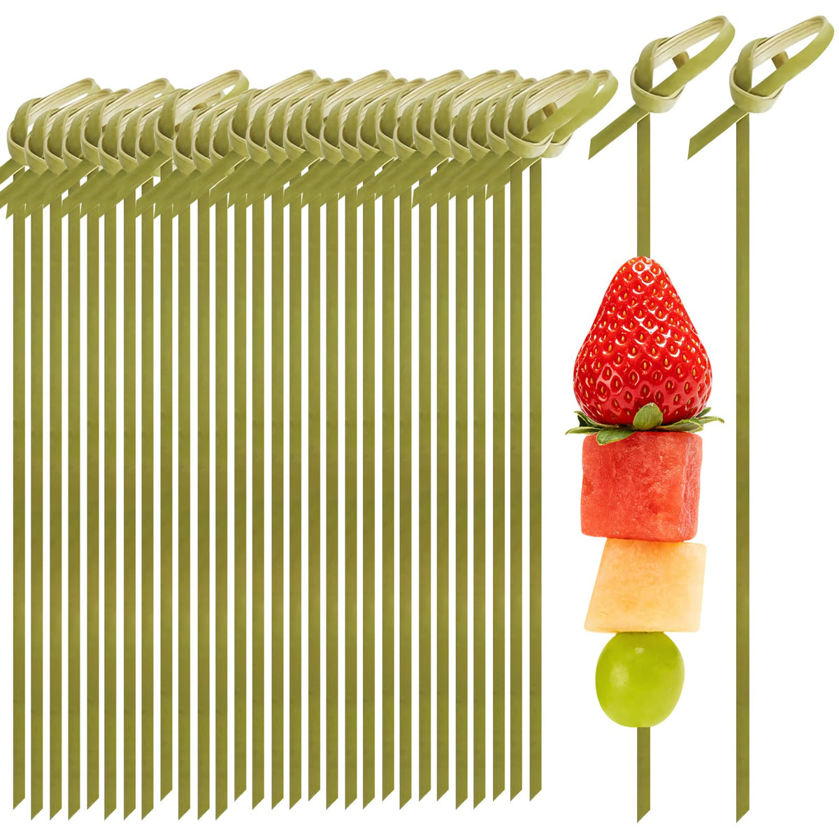 200 pcs bamboo cocktail picks with knot top