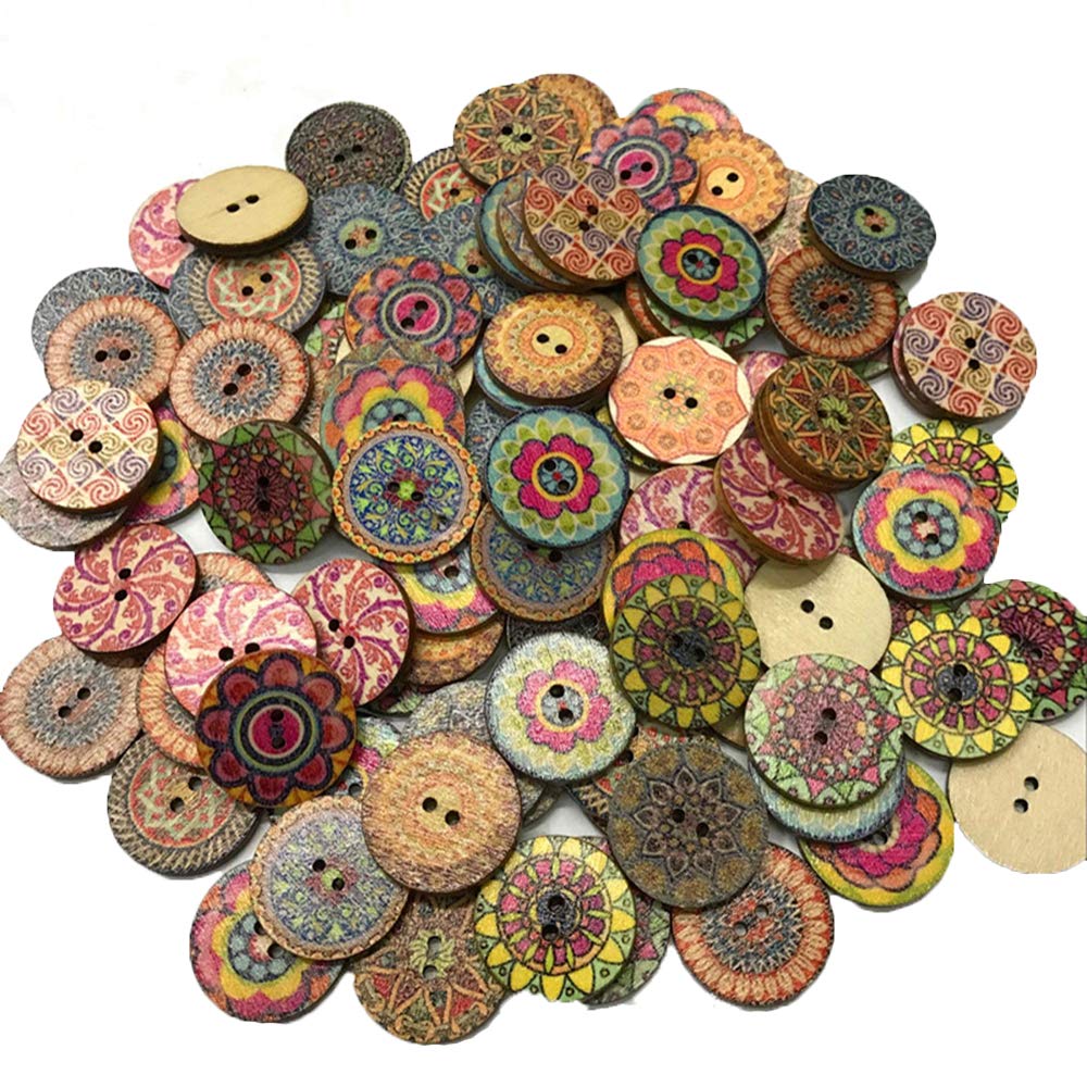 200 piece pack of wood buttons for crafts