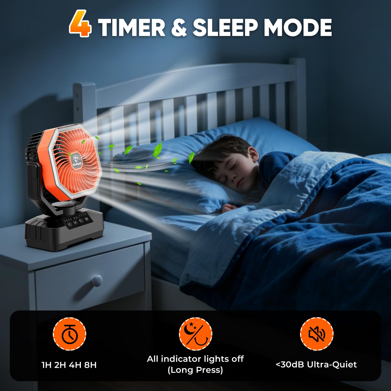 Compact lightweight camping fan fits in a backpack