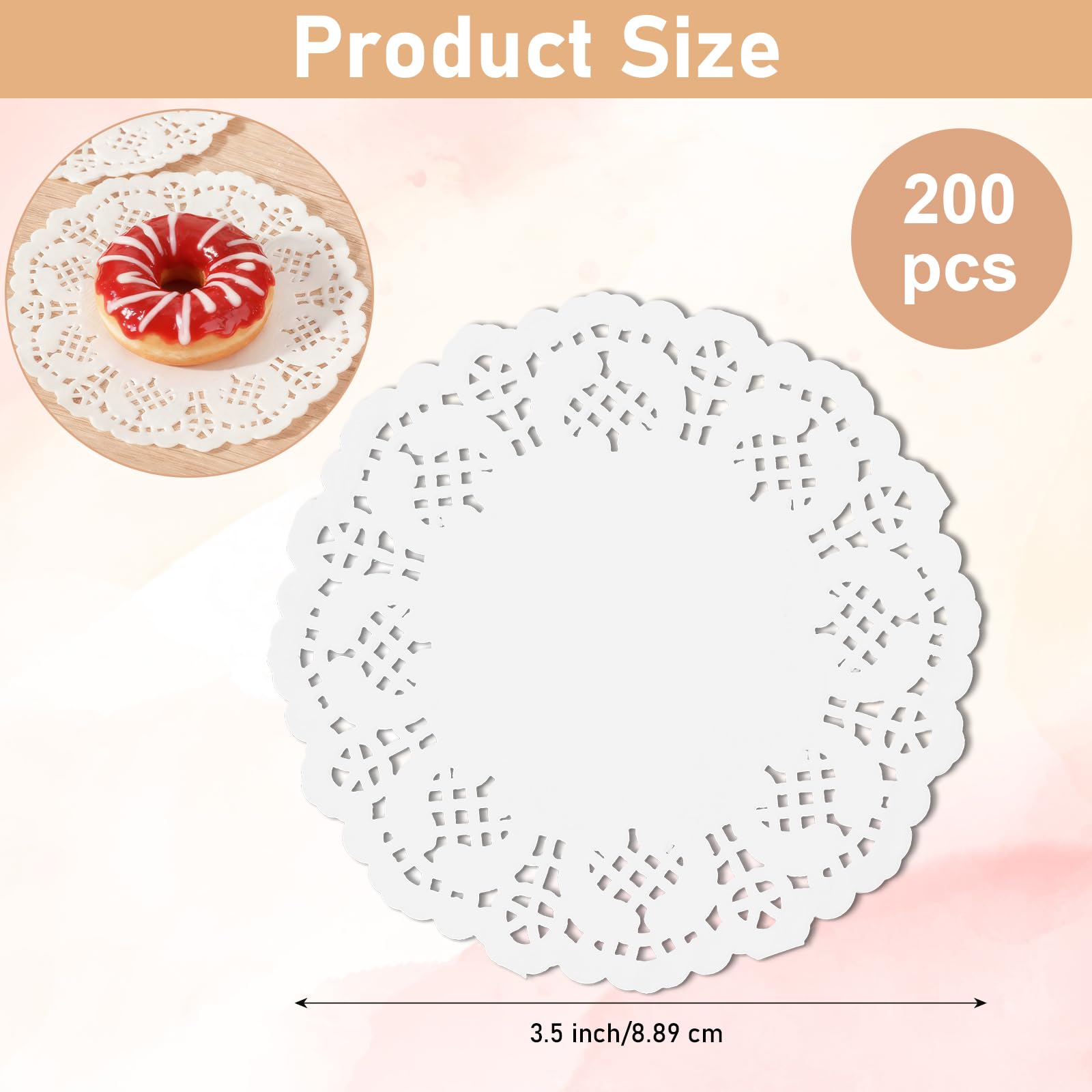 200PCS lace paper doilies for cupcake bases