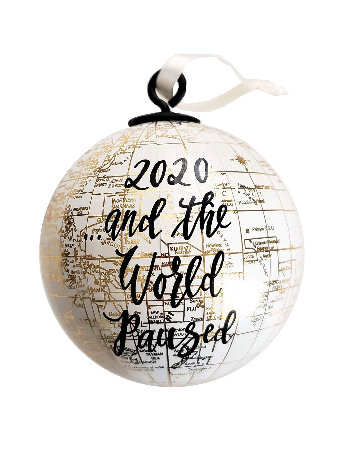 2020 Pandemic Christmas Ornament 3.25 inch world globe