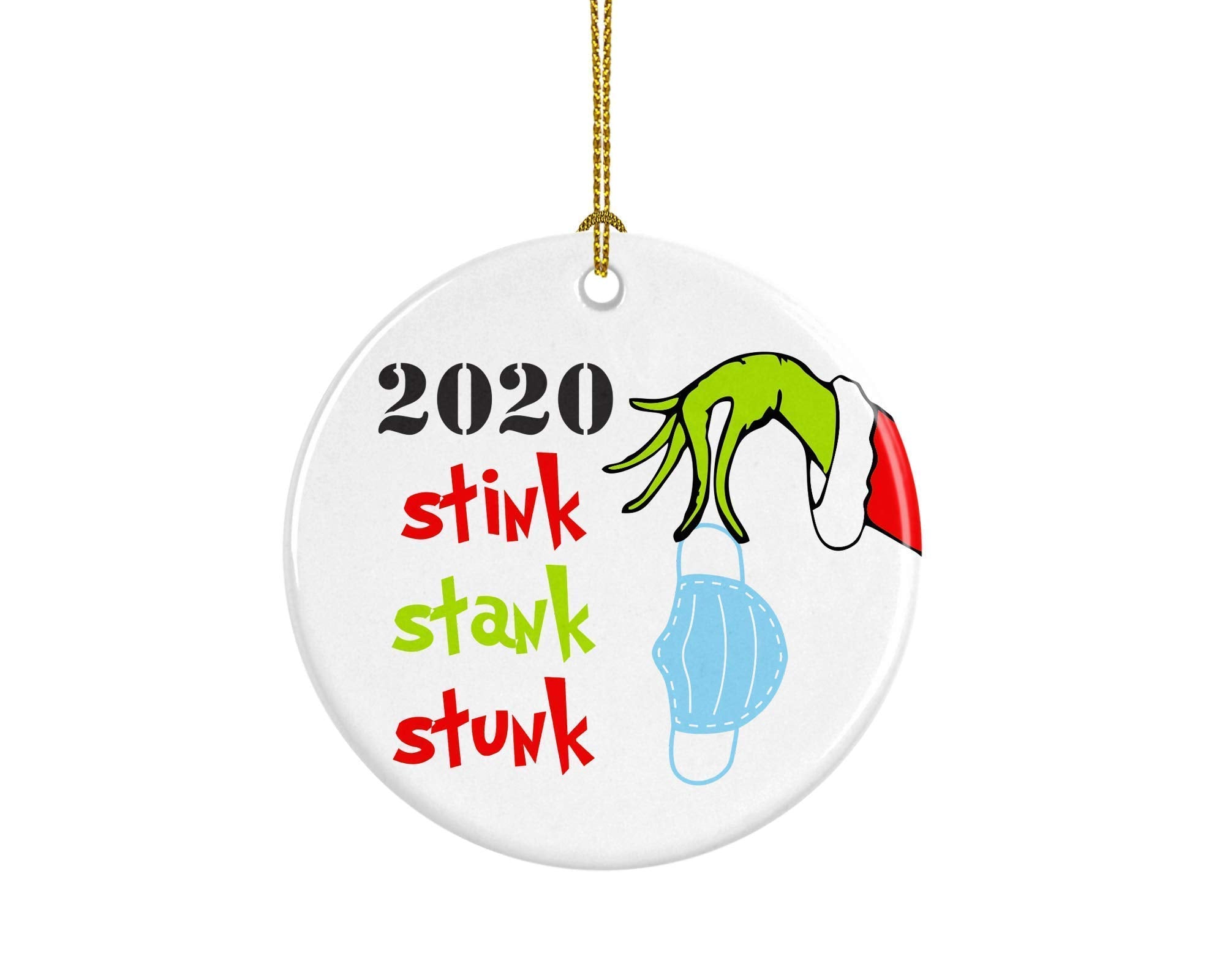 2020 Stinks Funny Covid Christmas Ornament on tree