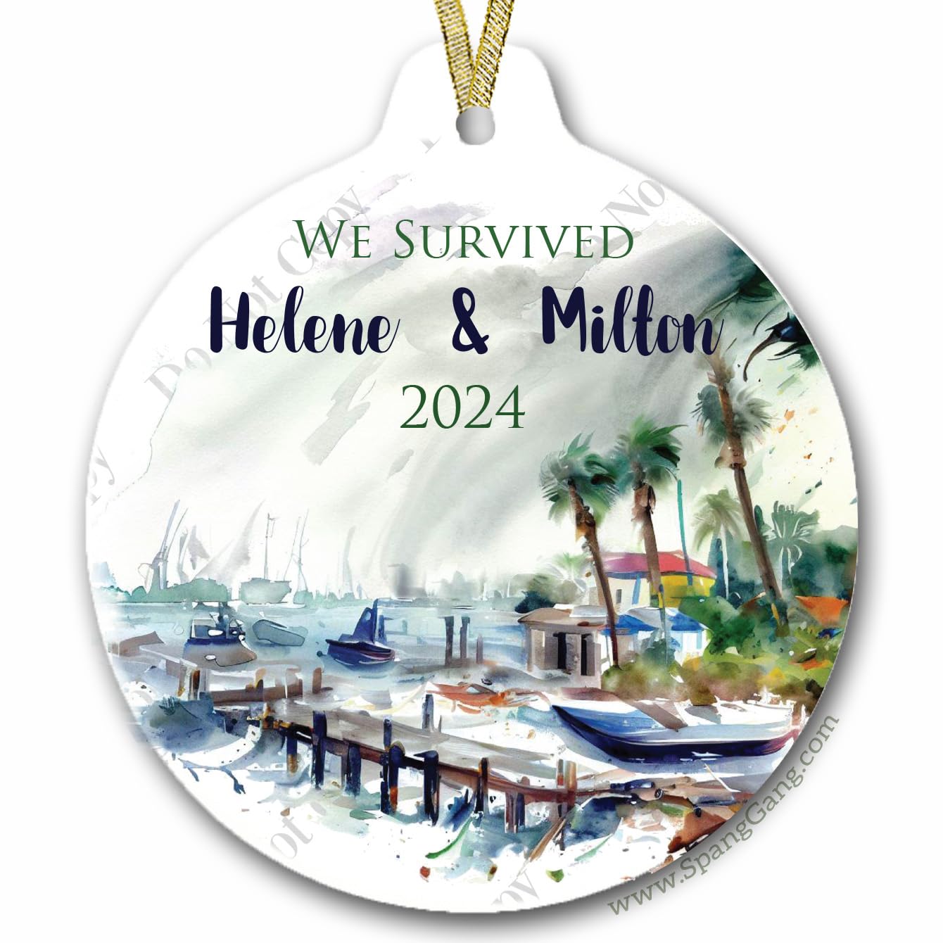 2024 hurricane helene and milton ornament 3 inch white porcelain
