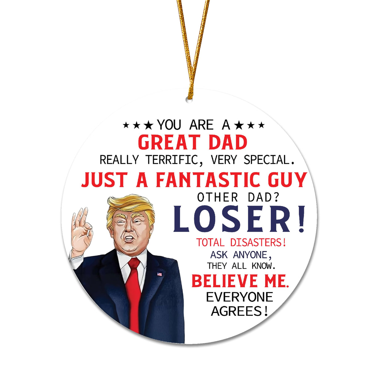 2025 funny christmas ornament 4 inch acrylic round ornament for dads