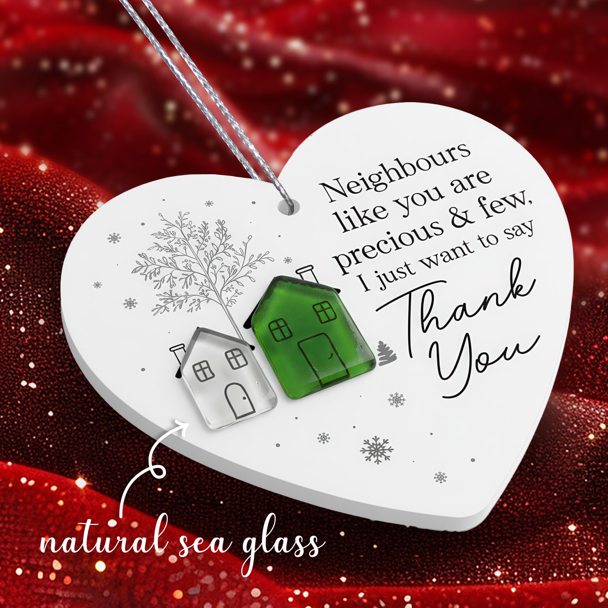 Durable materials Real Sea Glass neighbor ornament