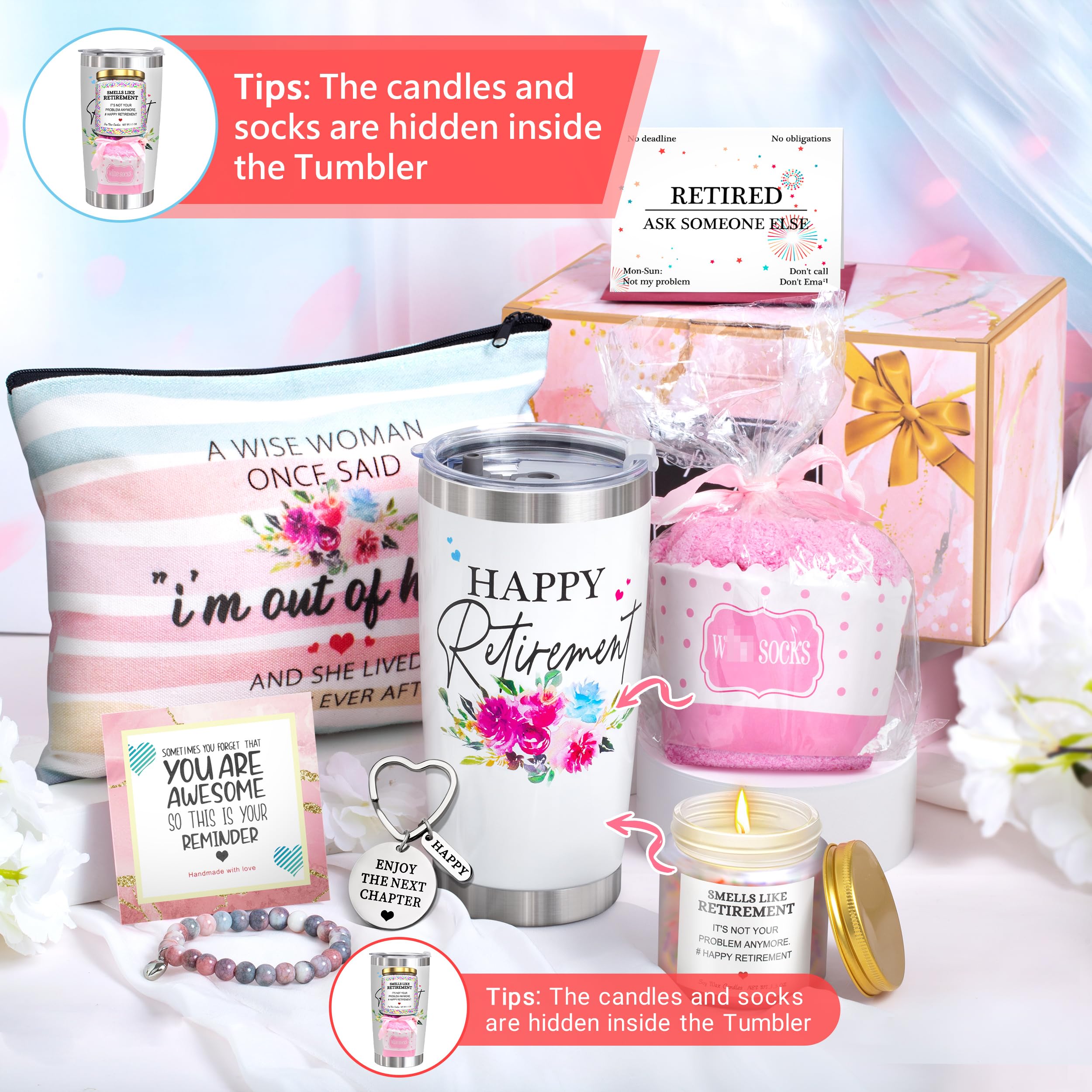 Lavender scented candle included in retirement gifts set