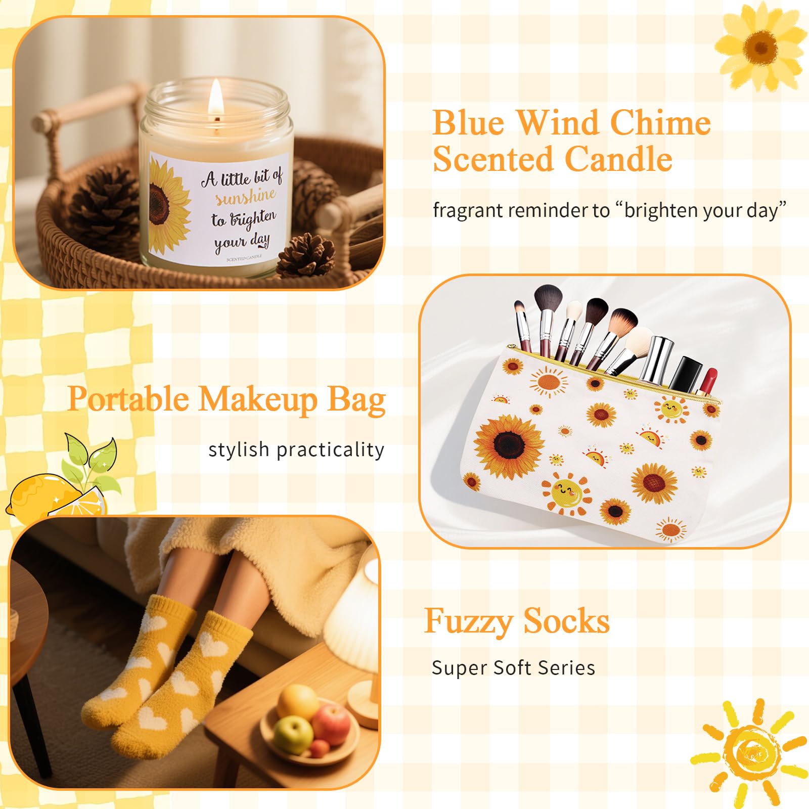 Inspirational keychain and sunshine stress ball included in package