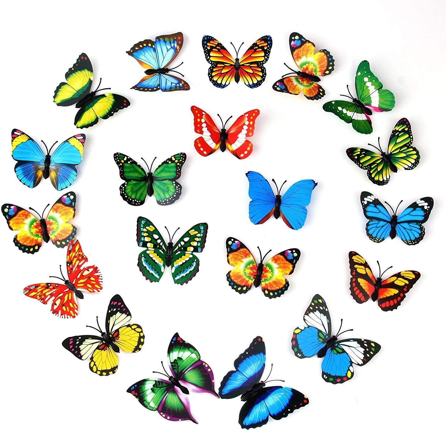 20pcs 3D PVC butterfly magnet wall decoration set for walls and fridges
