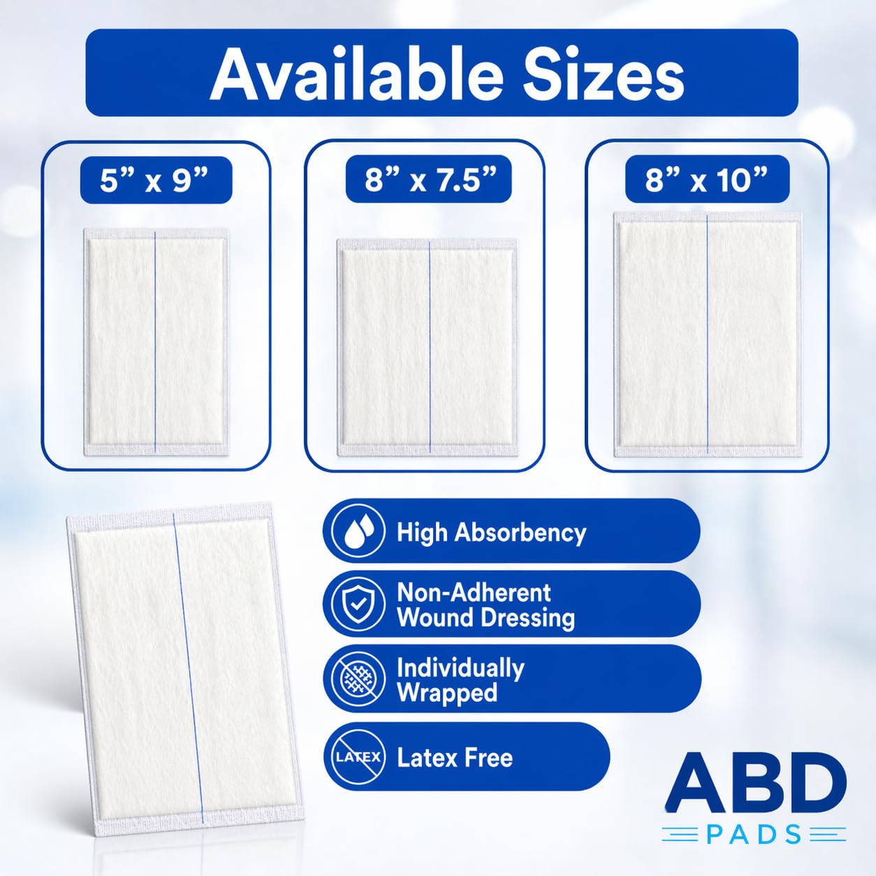 Abdominal wound care pad 5x9 heavy drainage Vakly
