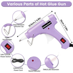 light-purple lacoccinct hot glue gun with anti-drip nozzle