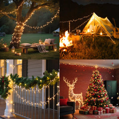 21ft white wire mini string lights with 100 beads