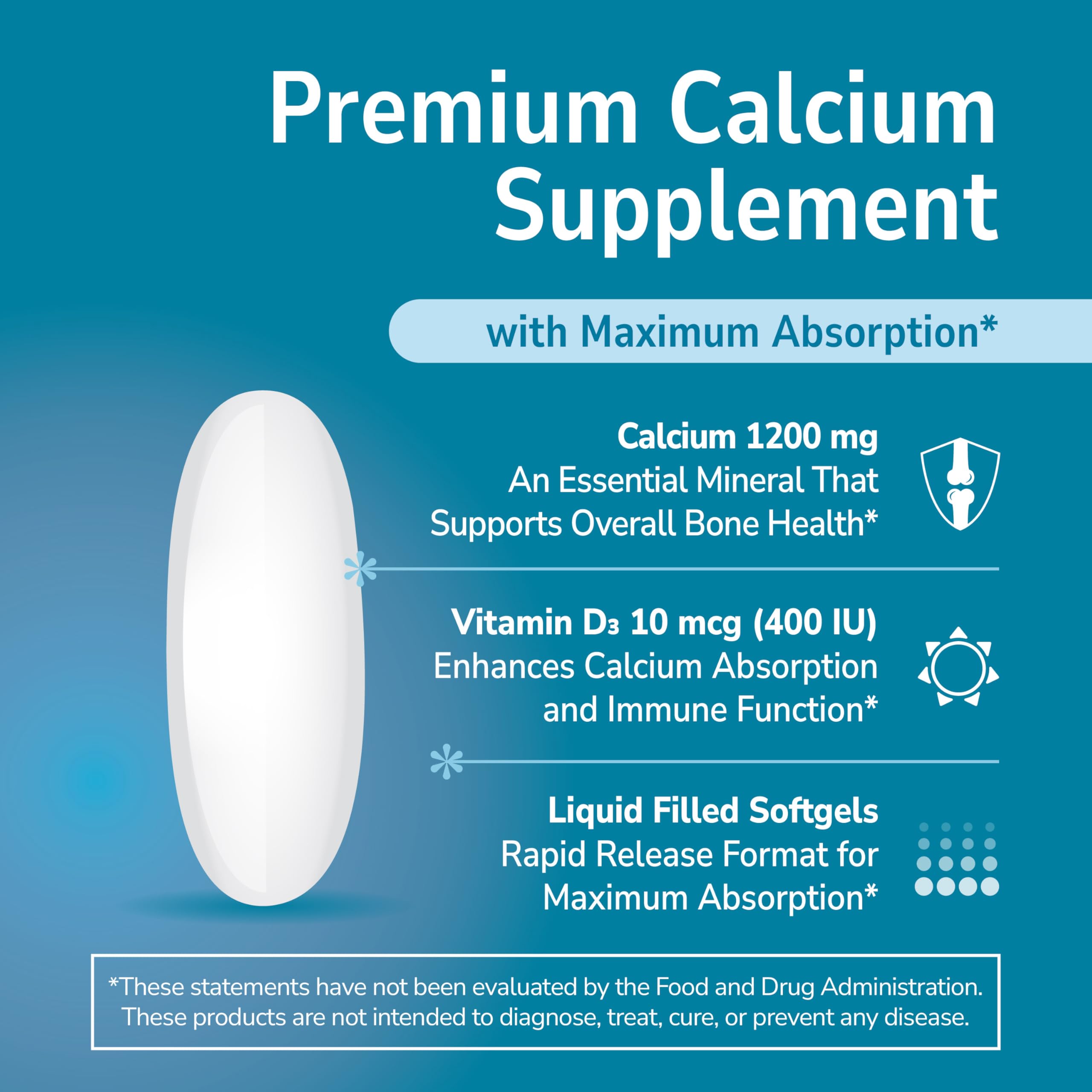 Front packaging of 21st-century calcium 1200mg d3 liquid-filled softgels