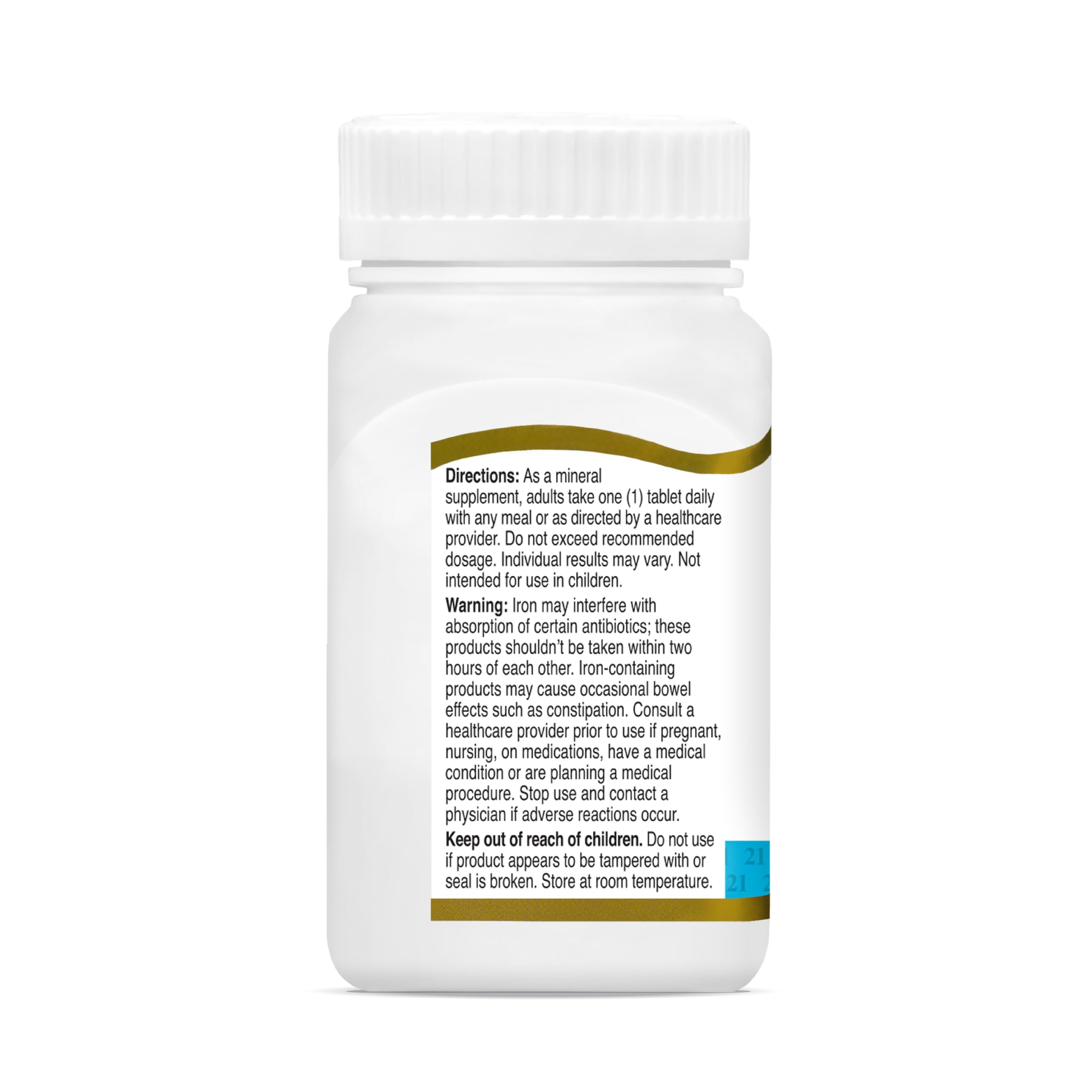 Made in USA iron supplement 45mg bottle