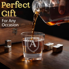 23 oz crystal-clear decanter with matching glasses