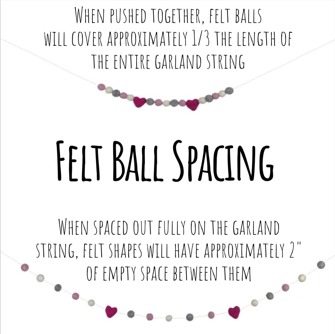 24 1-inch felt balls on a garland for nursery decor