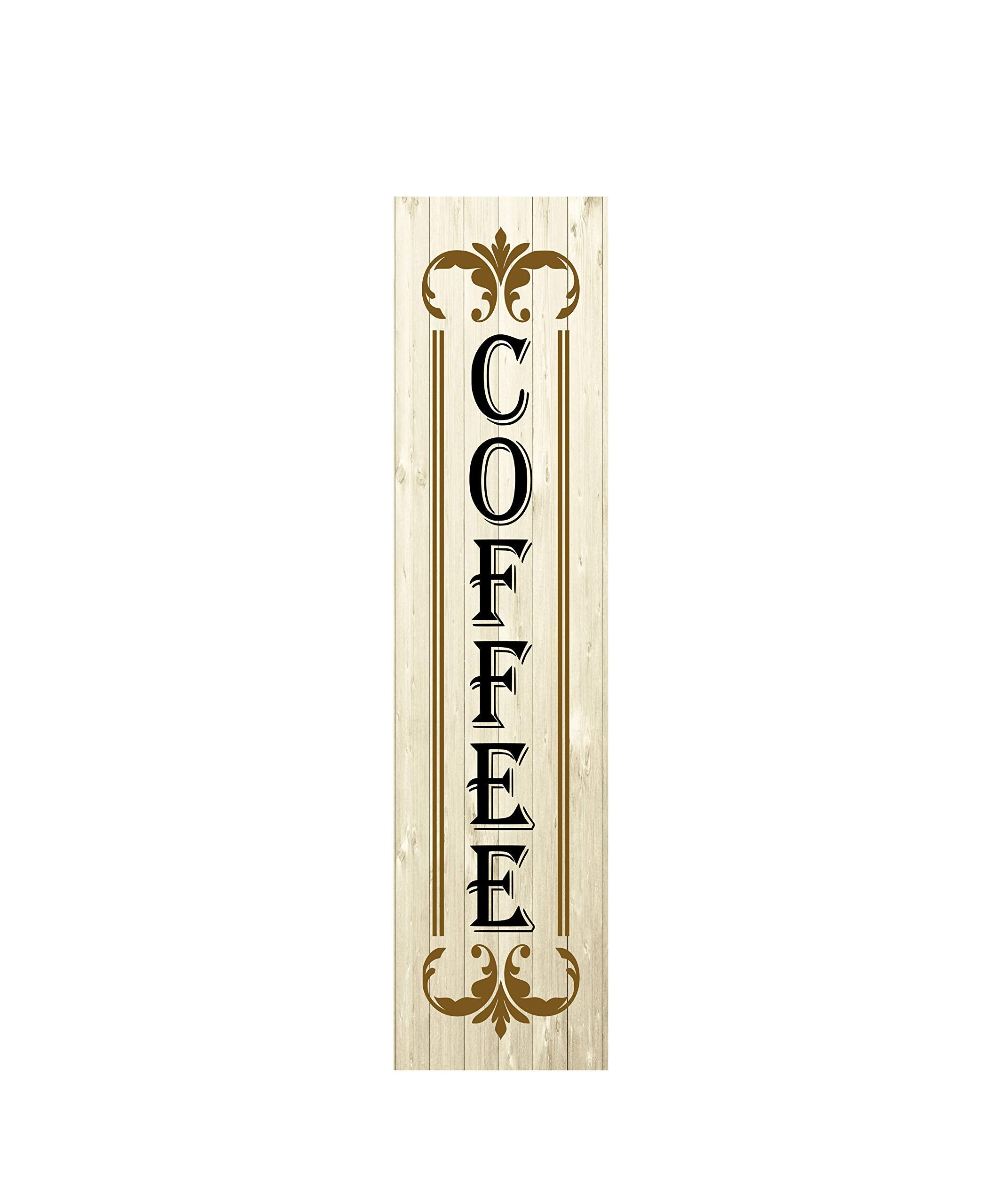 24 inch tall coffee vertical wood print sign ready for indoor display