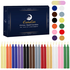 24 pack multicolor spell chime candles 4in tall