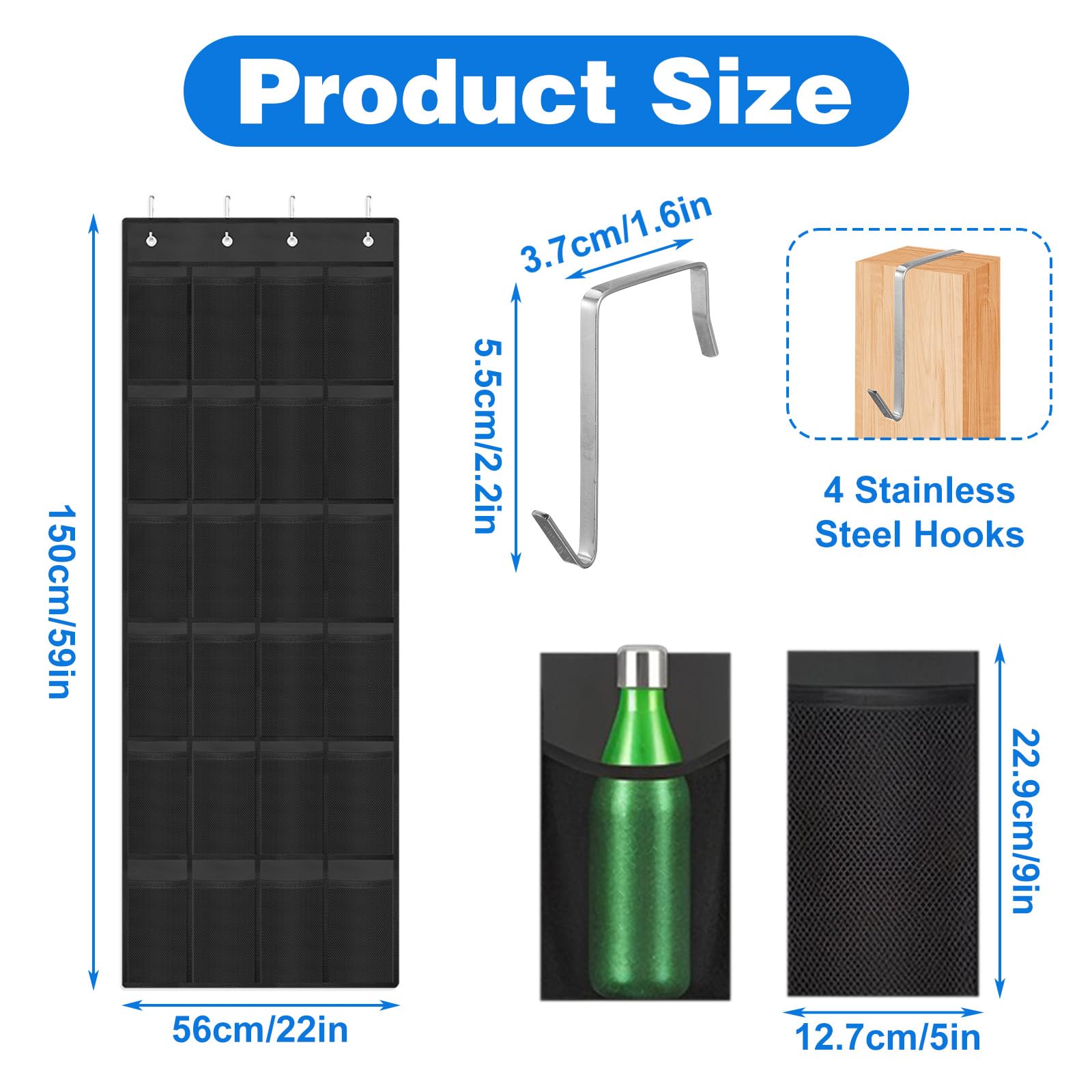 24-pocket Stanley cup organizer hanging over door