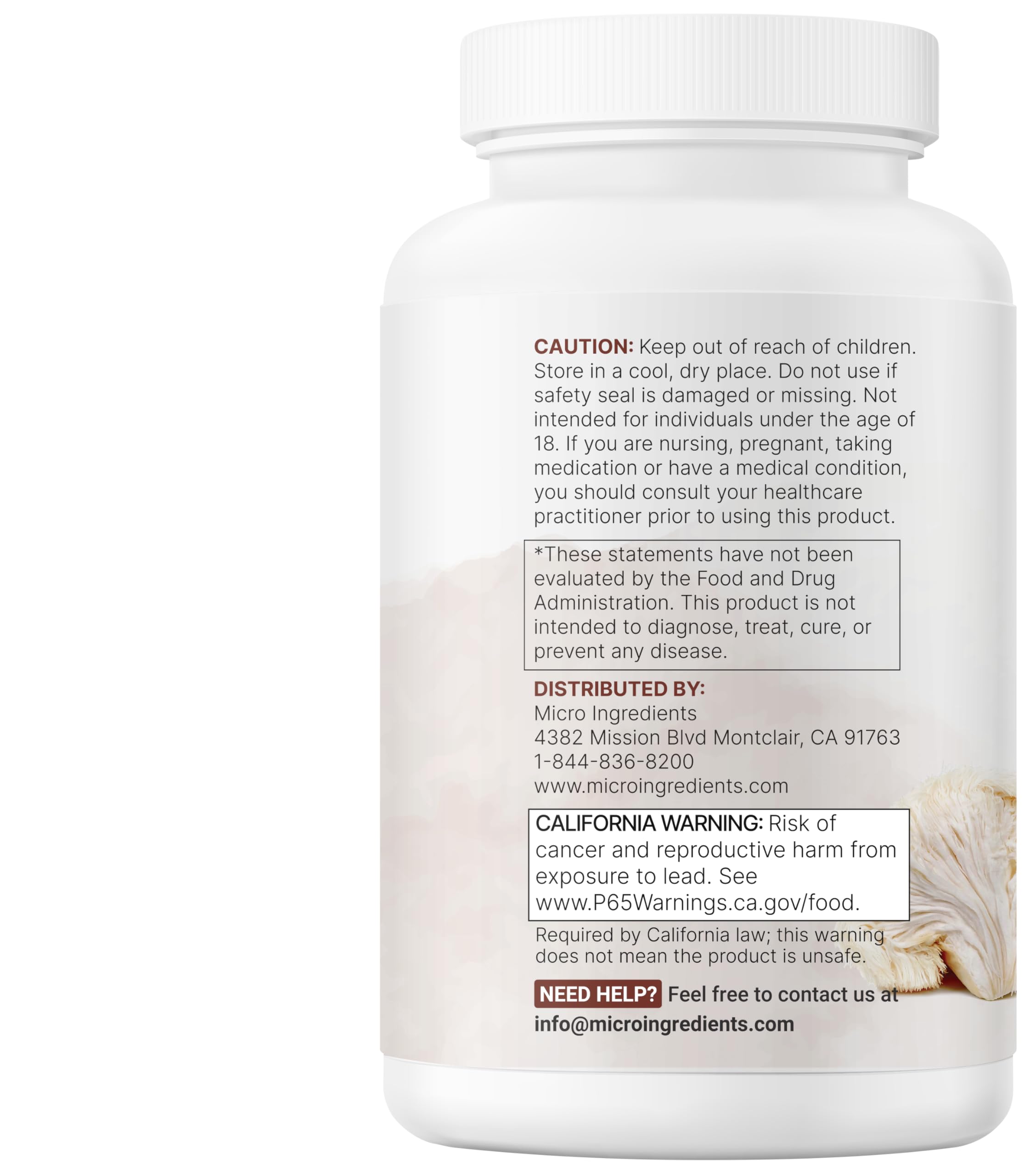 Micro Ingredients Lions Mane Extract product packaging front view