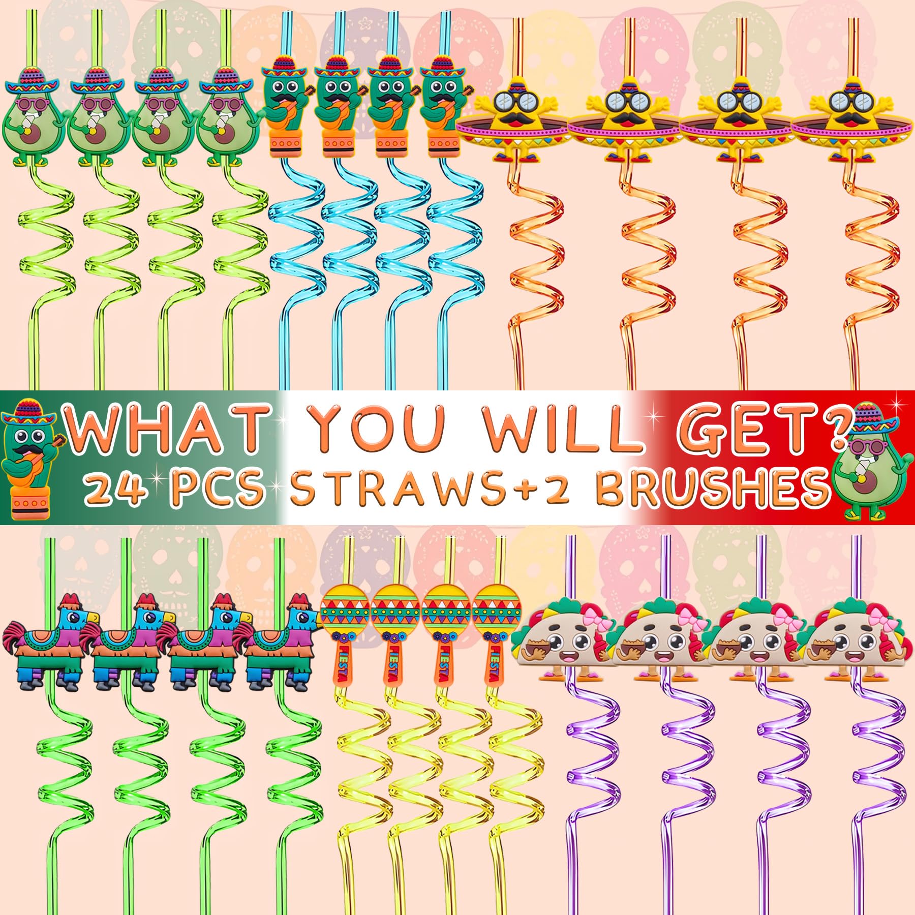 Drinking straw design 5 for party supplies bulk