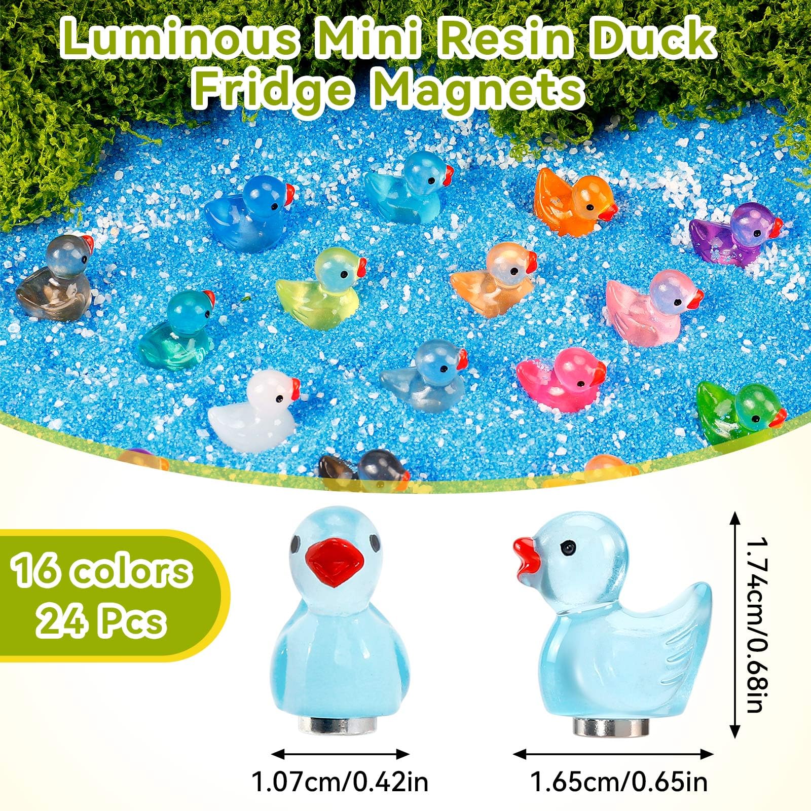 Mini duck magnet 0.65 × 0.42 × 0.68 inches with strong magnetic core
