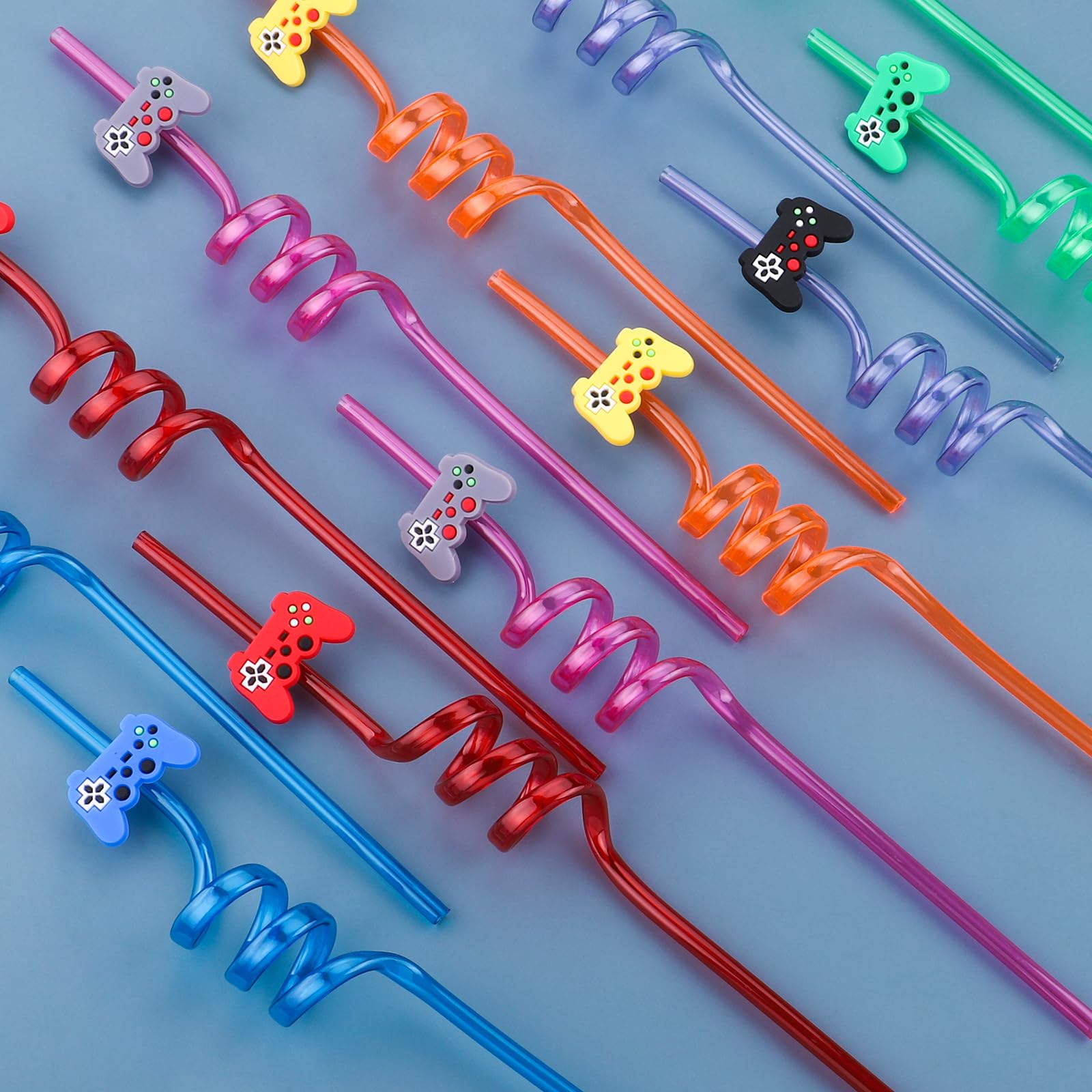 24Pcs video game themed straws set