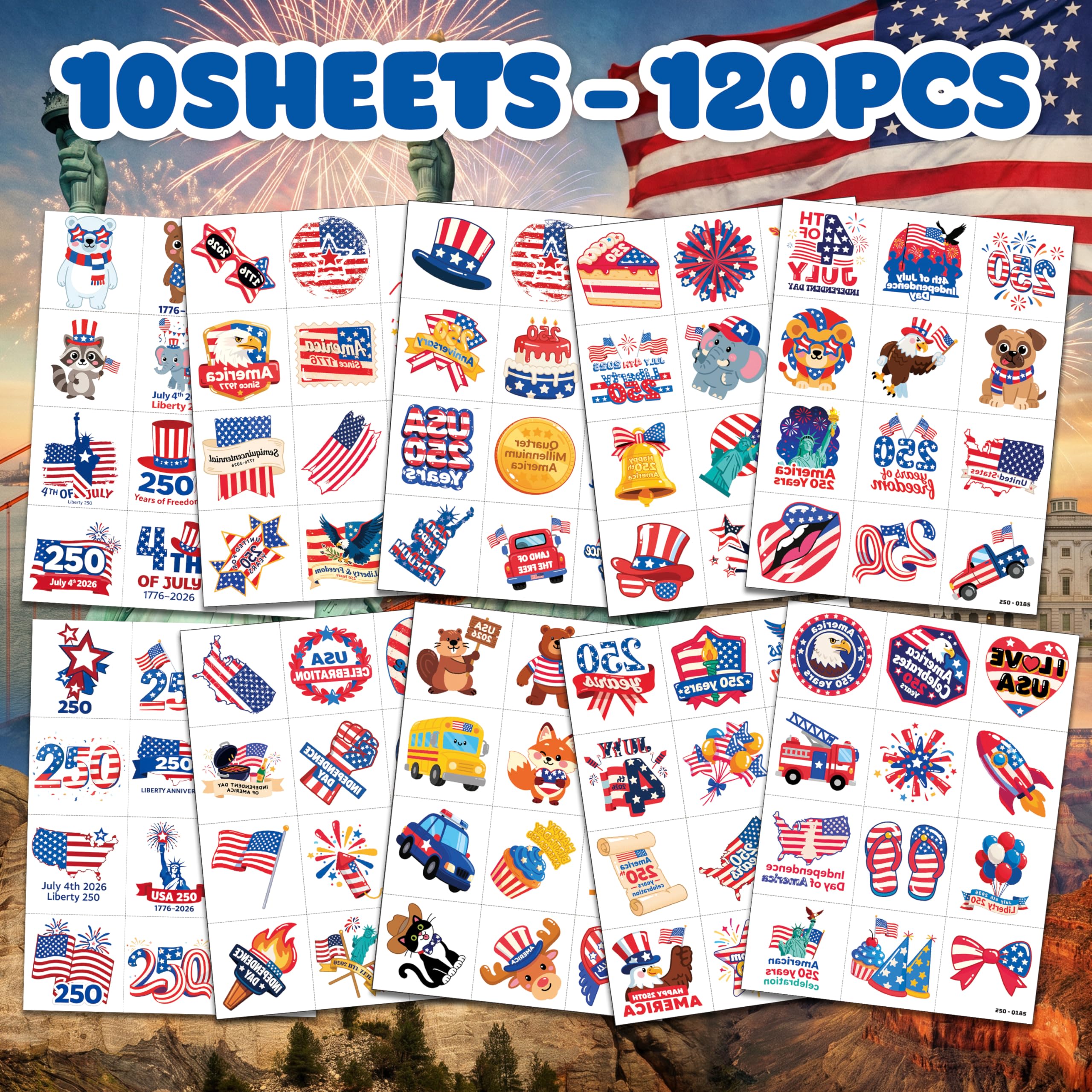 250 United States patriotic designs