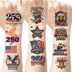 250th anniversary patriotic temporary tattoos set 100 pieces