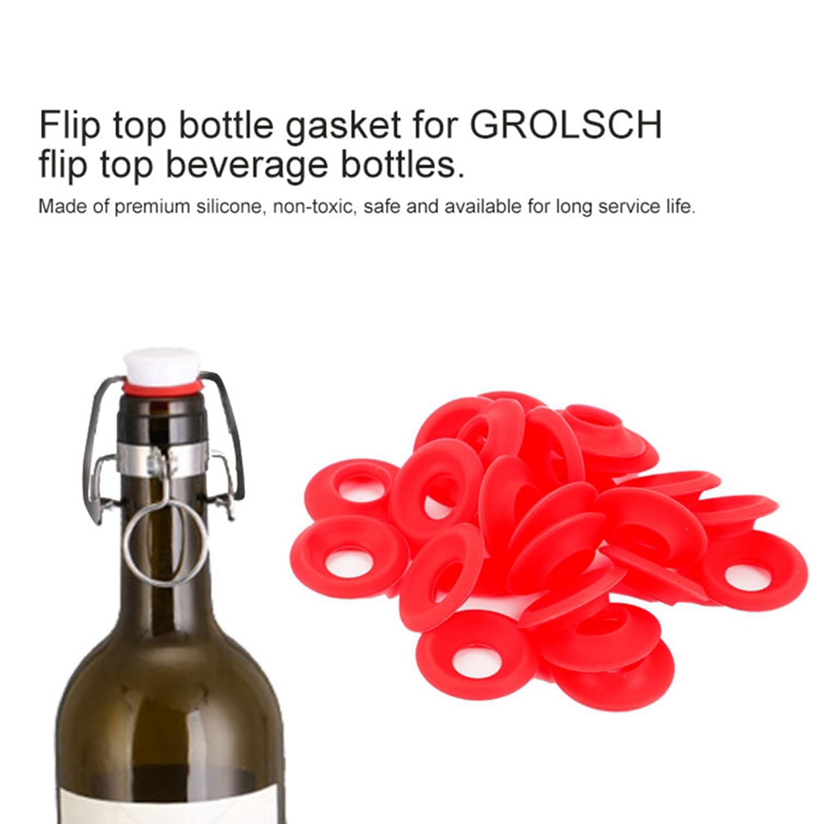 beer bottle gasket pack 25pcs 24mm red silicone