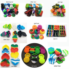 hexagon silicone wax containers multi compartment jars BPA free non-stick 26ml 34ml
