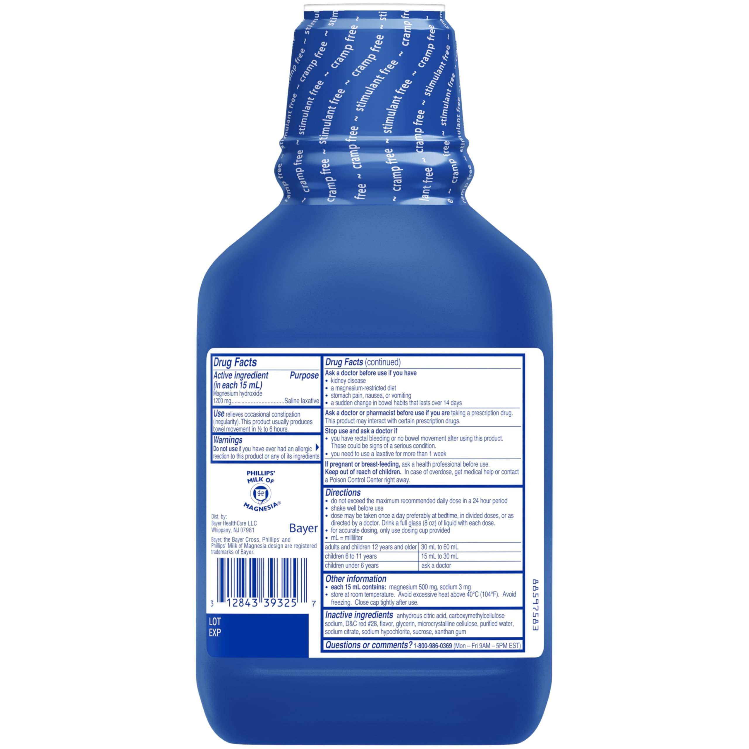 Phillips’ Milk of Magnesia Wild Cherry Flavor box and bottle