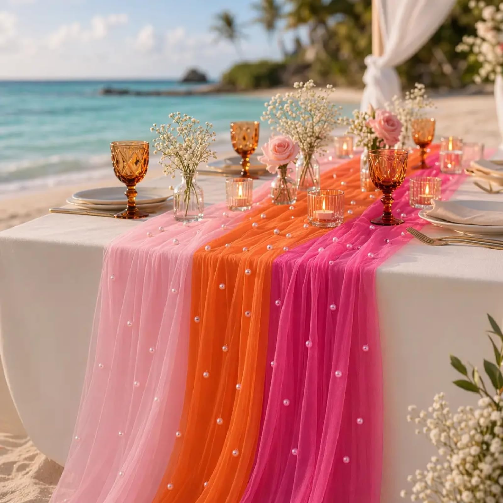 Long 28.3 x 118.1 inch table runner for events