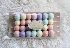 Adjustable length Easter garland with pastel felt balls