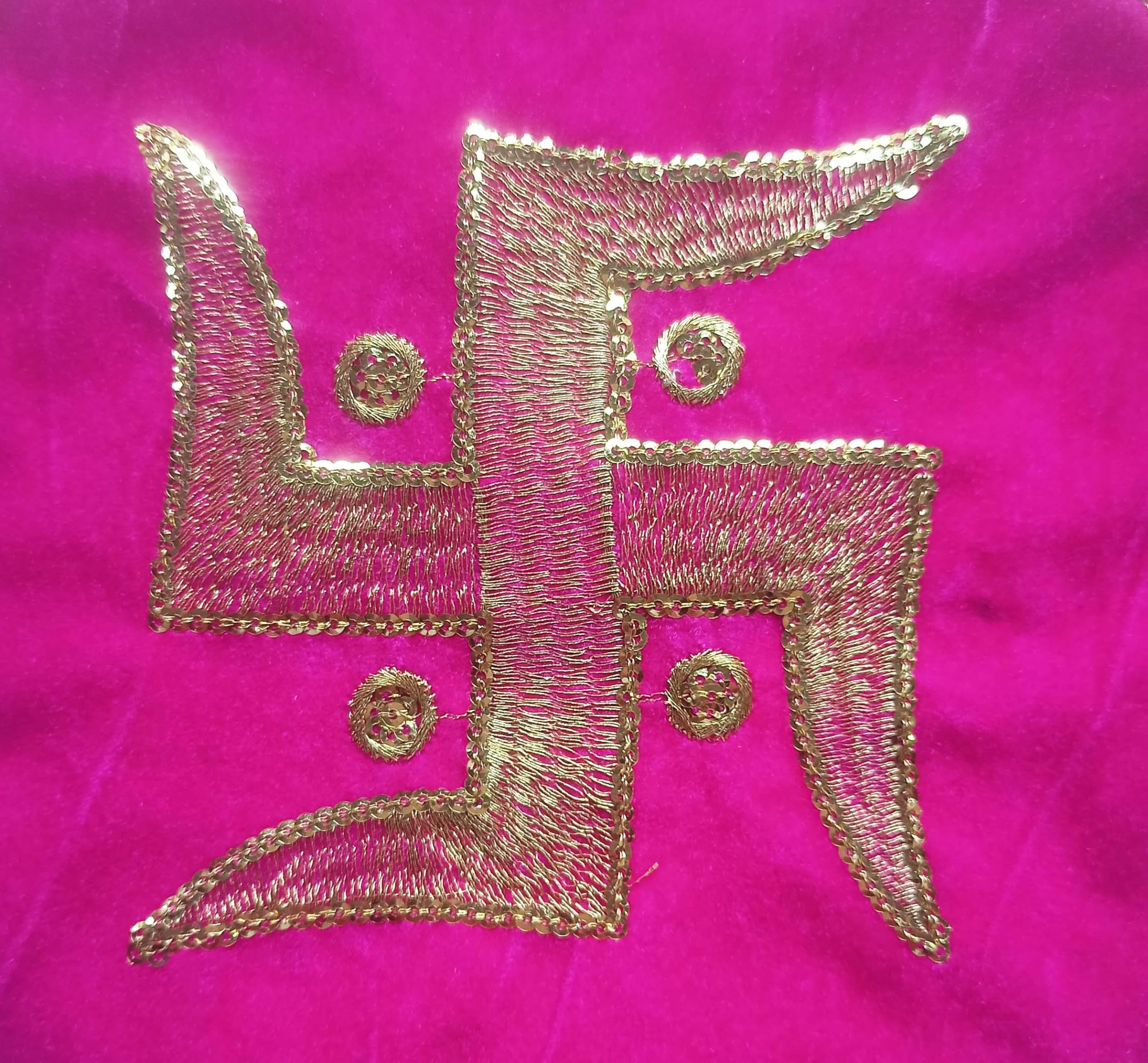 28 cm x 28 cm Pooja Mat Aasan Cloth Red Velvet