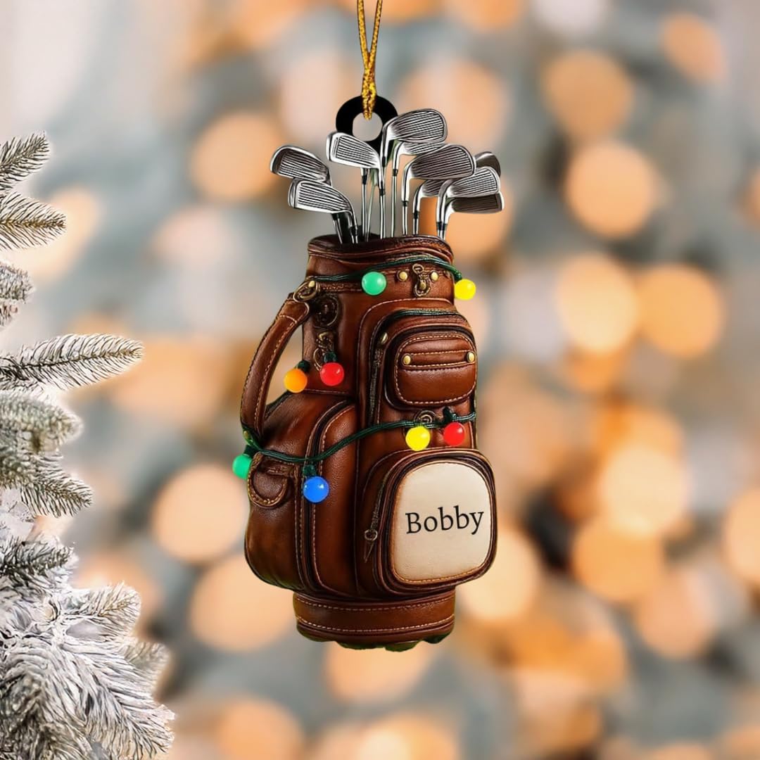 Golf cart bag ornament decorative holiday piece