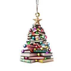 Two 2D flat wooden ornaments with UV-printed artwork on both sides