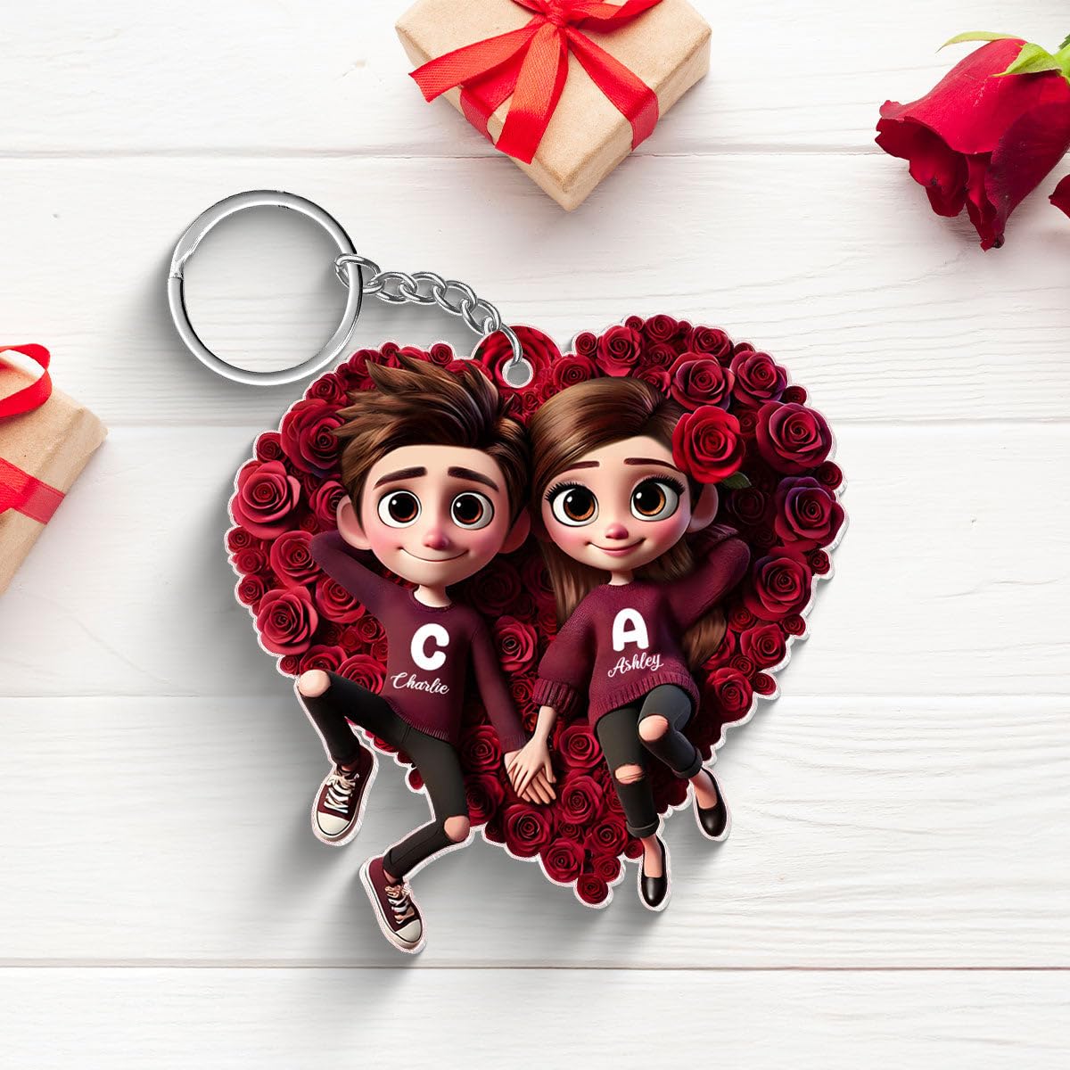 Valentine's Day gift keychain set