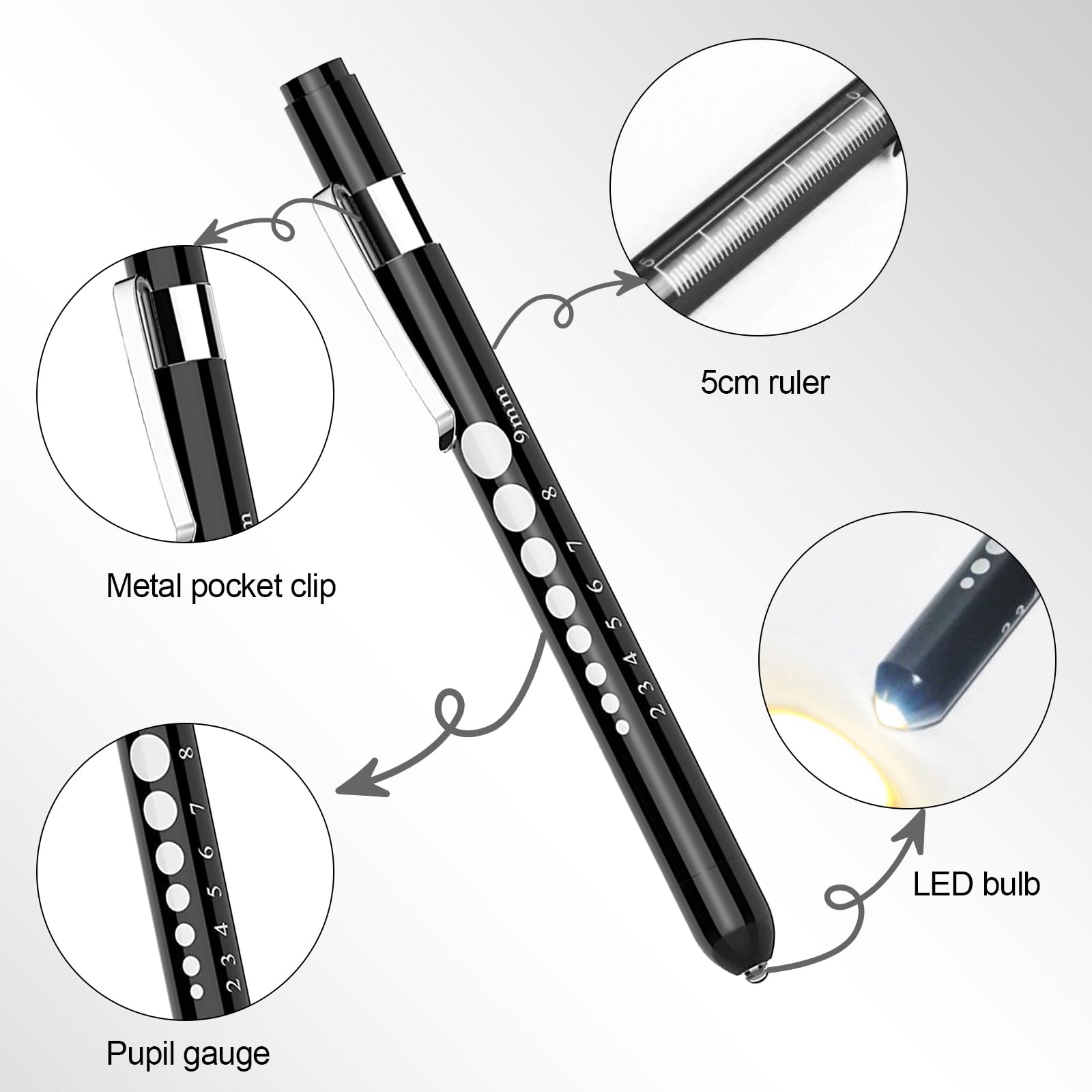 2-pack medical kit containing pen light and scissors