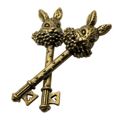 Two piece antique style Easter bunny key set for decor