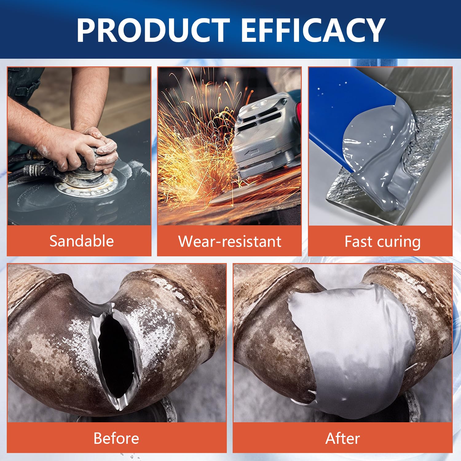 Metal glue for cracks and breaks on metal parts