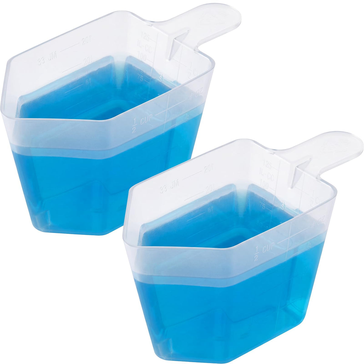 two-piece 4oz clear plastic measuring cups set