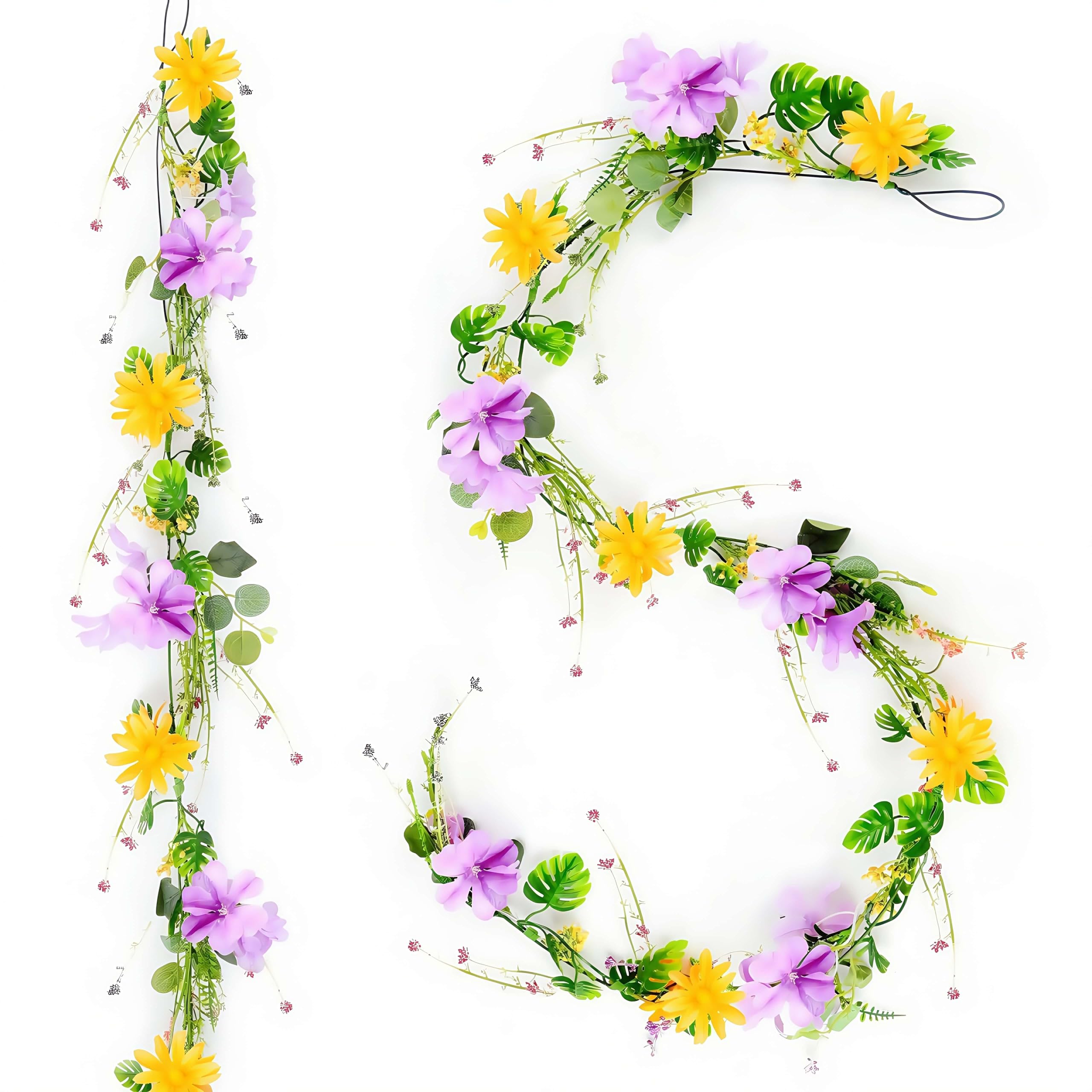 2PCS 6FT UV resistant artificial daisy garland closeup